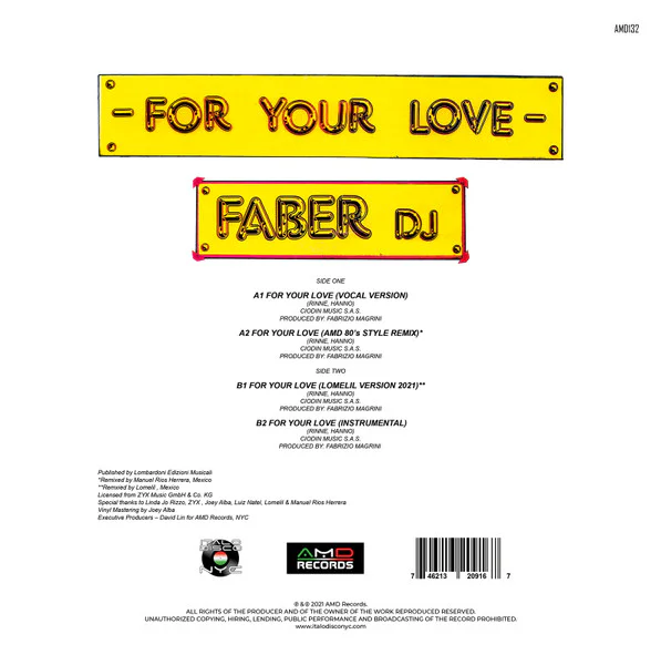 Faber D.J. – For Your Love (WHITE VINYL) - Image 2