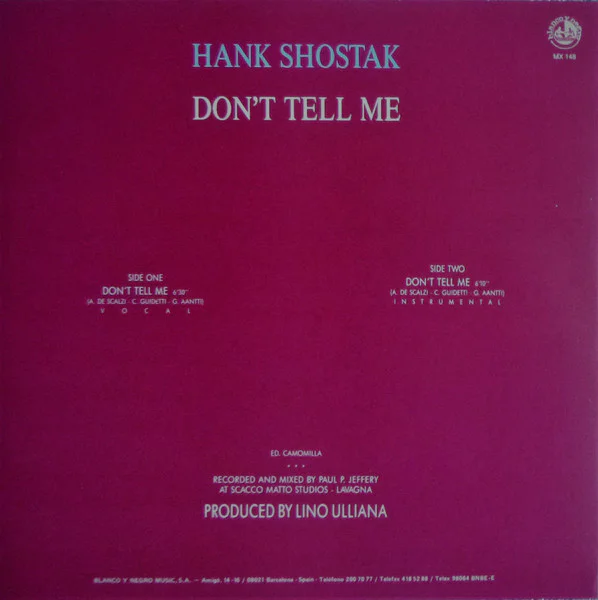 Hank Shostak – Don't Tell Me - Image 2