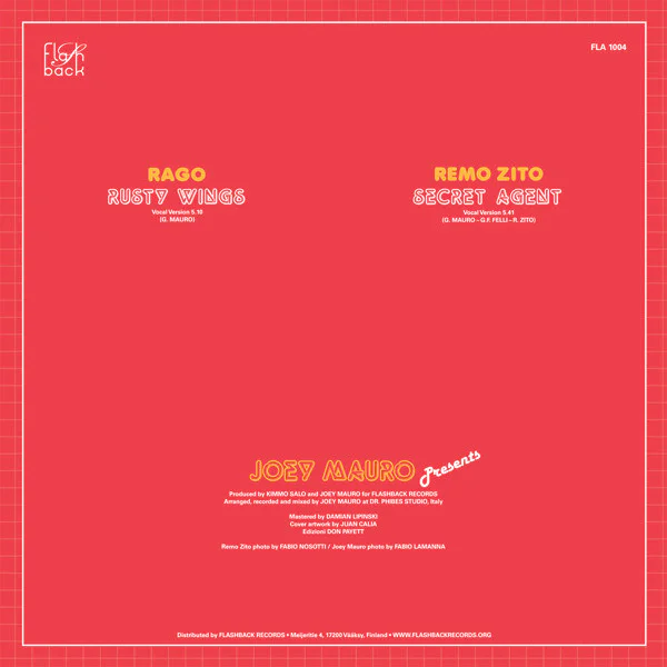 Joey Mauro Presents Rago / Remo Zito ‎– Rusty Wings / Secret Agent - Image 2