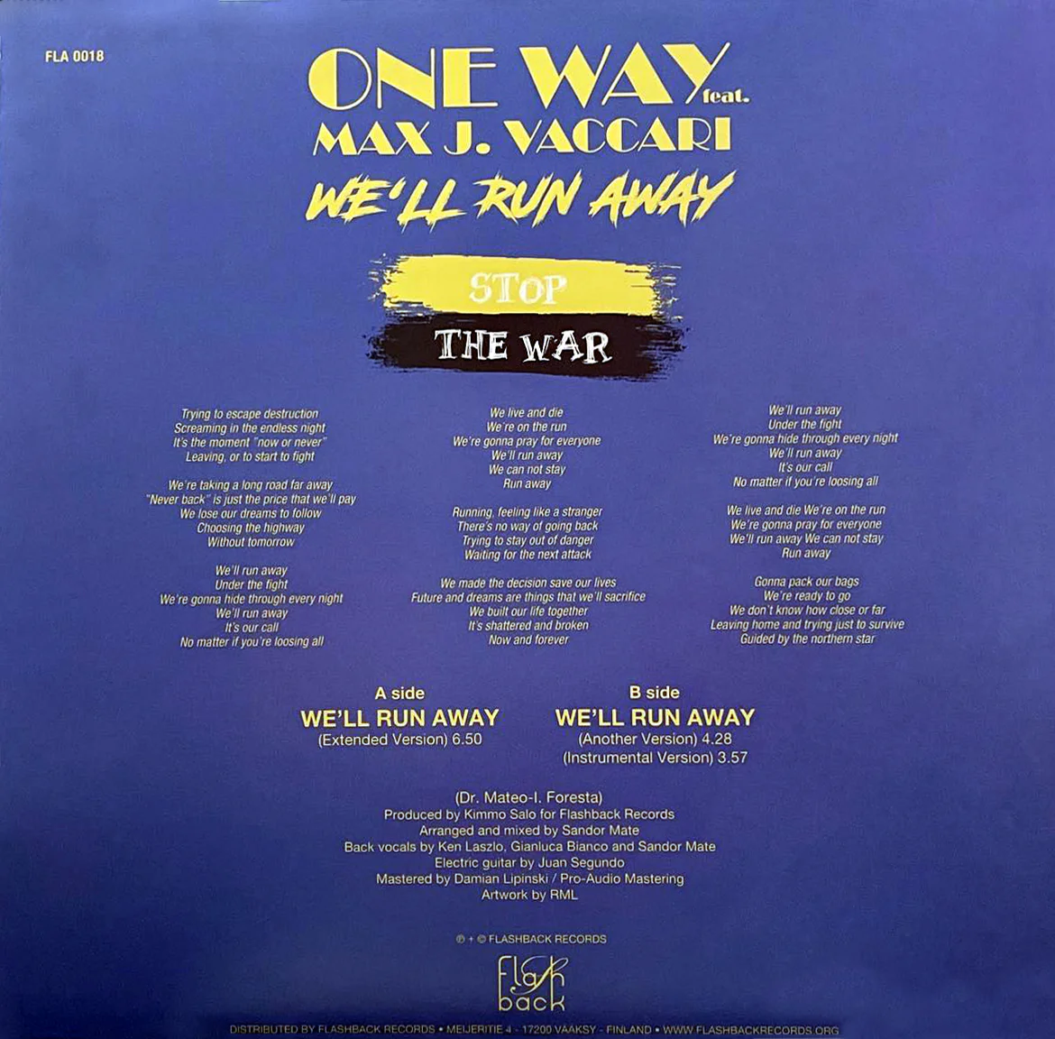 One Way Feat. Max J. Vaccari – We’ll Run Away - Image 2