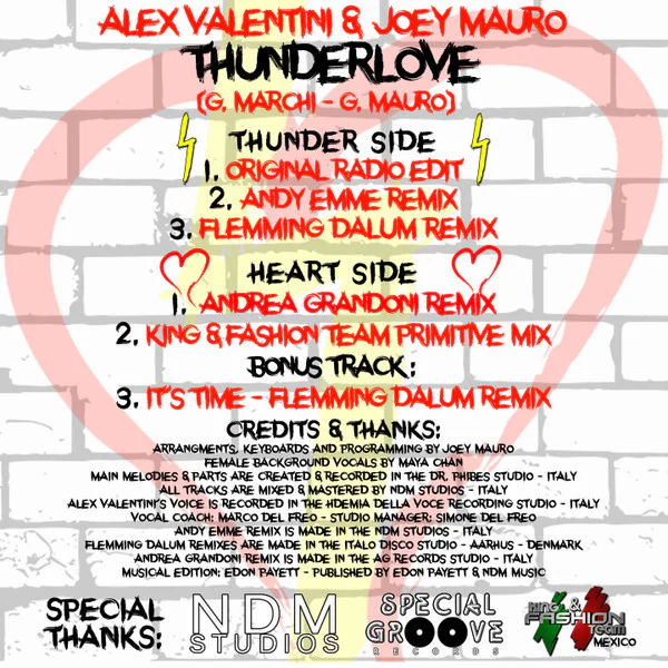 Alex Valentini, Joey Mauro – Thunderlove (Limited edition yellow vinyl) - Image 2