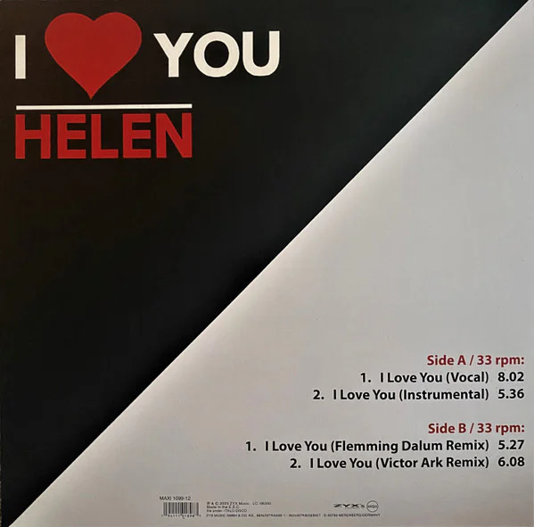 Helen  – I Love You (Blue Vinyl) - Image 2