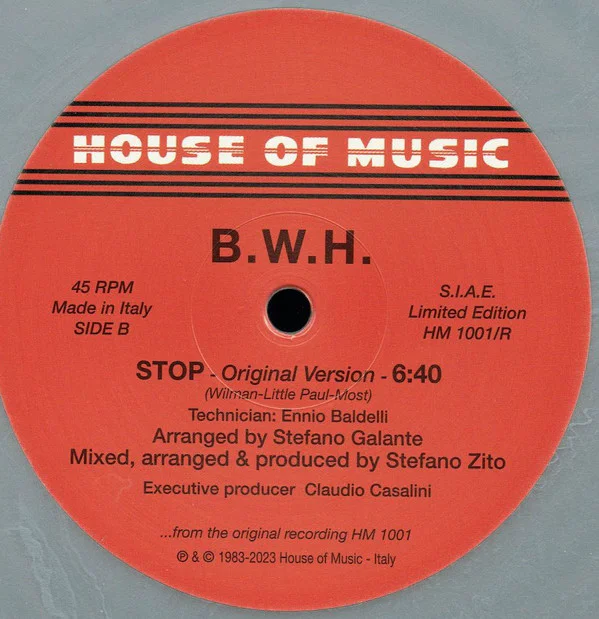 B.W.H. – Livin' Up (Original Version) / Stop (Original Version) (grey vinyl) - Image 2