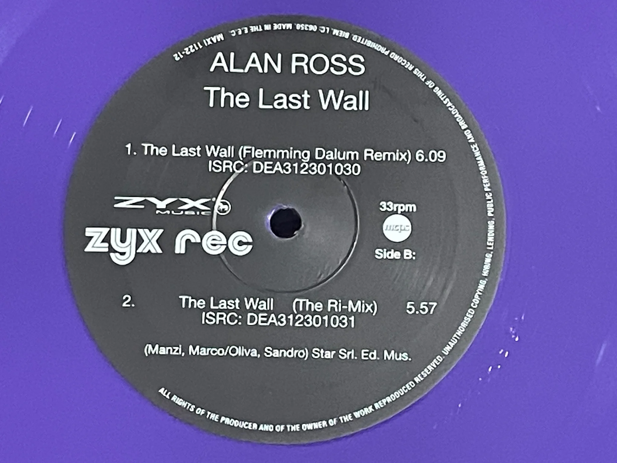 Alan Ross - The Last Wall (Purple Vinyl) - Image 4