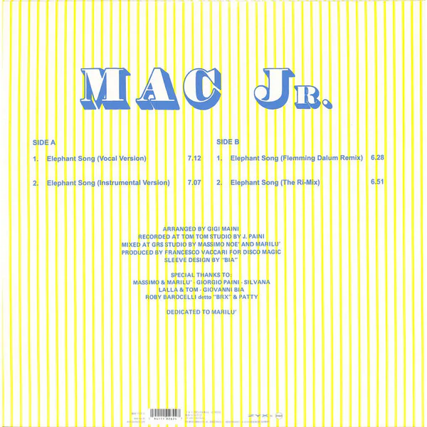 Mac Jr. – Elephant Song (Yellow Vinyl) - Image 2