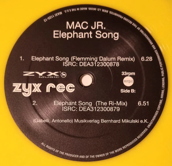 Mac Jr. – Elephant Song (Yellow Vinyl) - Image 3