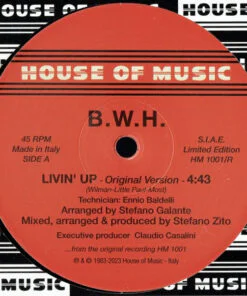 B.W.H. – Livin' Up (Original Version) / Stop (Original Version) (Black Vinyl)