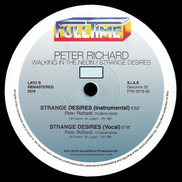Peter Richard – Walking In The Neon / Strange Desires - Image 3