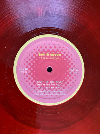 Jam & Spoon Feat. Plavka – Right In The Night (Fall In Love With Music) (red vinyl) - Image 3