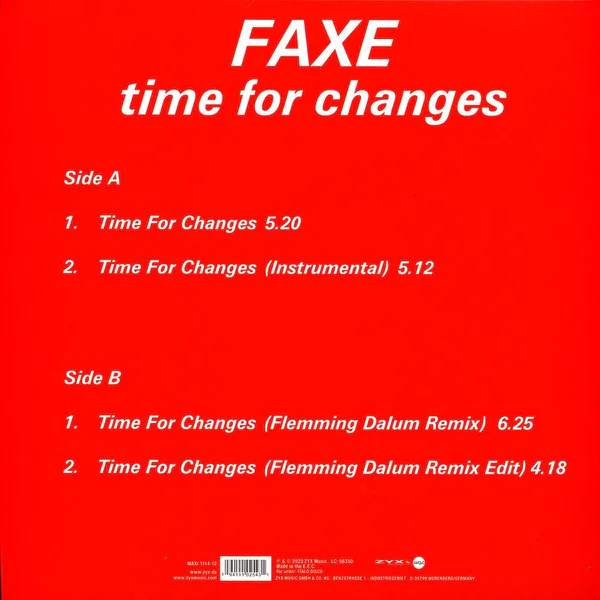 Faxe – Time For Changes (Red vinyl) - Image 2