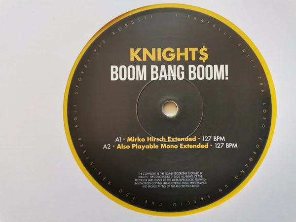 KNIGHT$ – Boom Bang Boom! (yellow vinyl) - Image 3