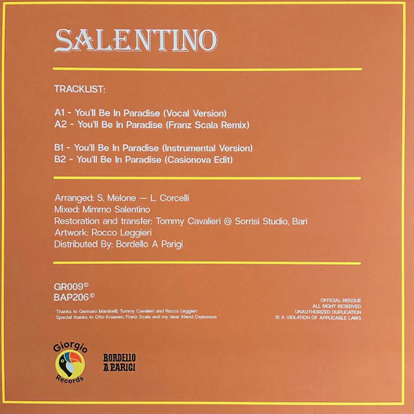 Salentino – You'll Be In Paradise - Image 2