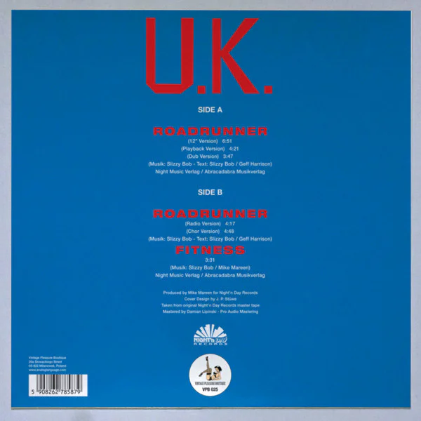 U.K. – Roadrunner (Blue vinyl) - Image 2