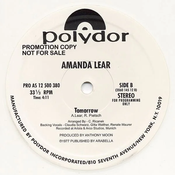 Amanda Lear – Queen Of China town / Tomorrow - Image 2